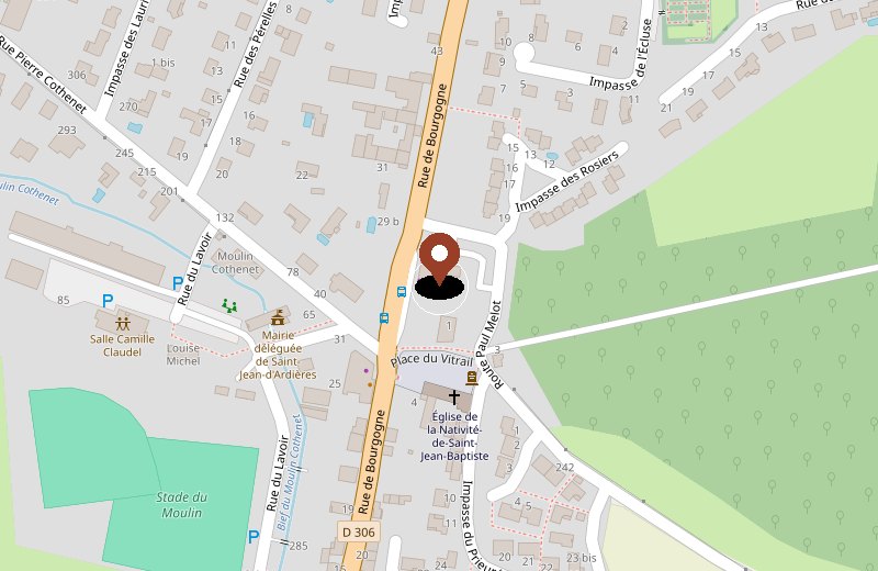 Plan d'accès — Le P'tit Quignon sur la RN6, 2 Pl. du vitrail, 2 Pl. du Vitrail, 69220 Belleville-en-Beaujolais, France